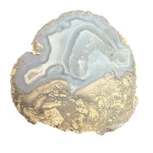 Elegant Natural Agate Blue 4” x 4 1/5”